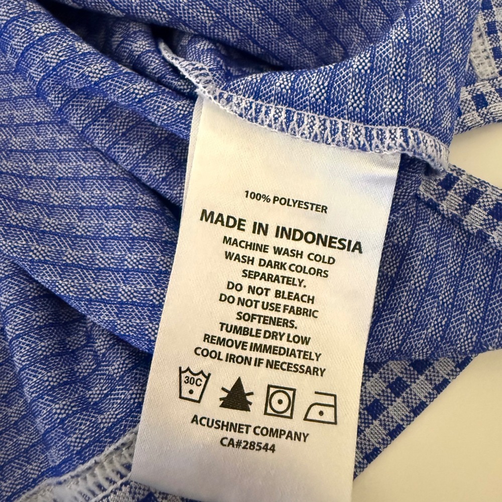 FootJoy Mens XL Blue Gingham Polo Shirt La Quinta Resort Club Golf Short Sleeve - Picture 8 of 8